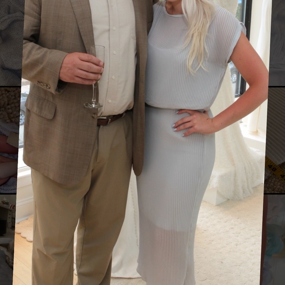 Bordeaux Anthropologie Blue Pleated Midi Dress - Picture 1 of 7